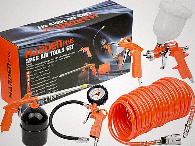 5pcs Air Tool Kit Hose Tire Inflator Fluid Dust Gun Hose Paint Spray