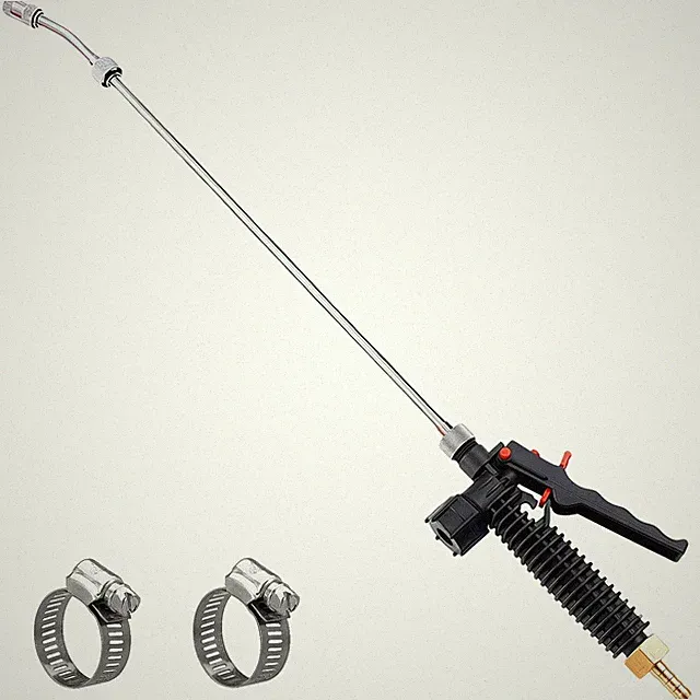 Adjustable 29" Stainless Steel Sprayer Wand with Brass Barb and Shut Off Valve