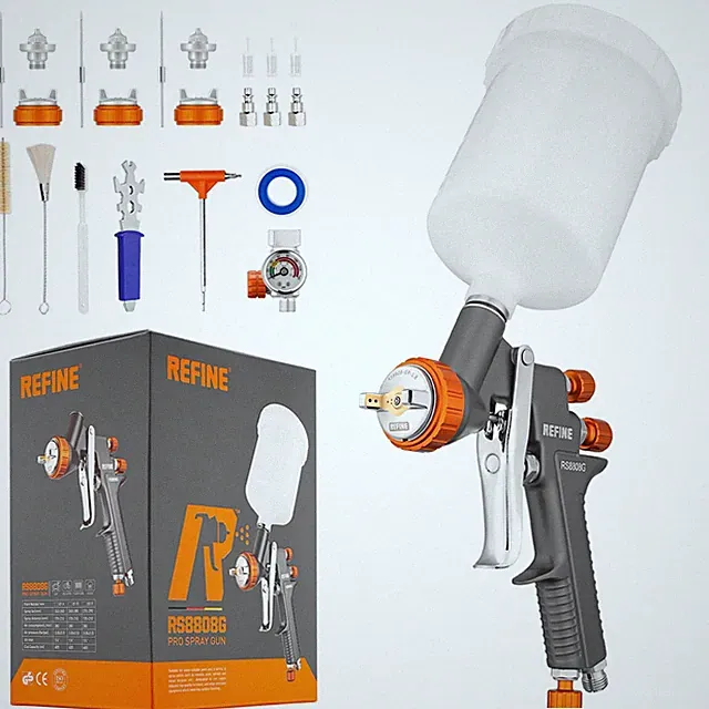 Air Spray Gun, Auto Paint Gun with 1.4/1.8/2.0mm Nozzle, Professional Automot...