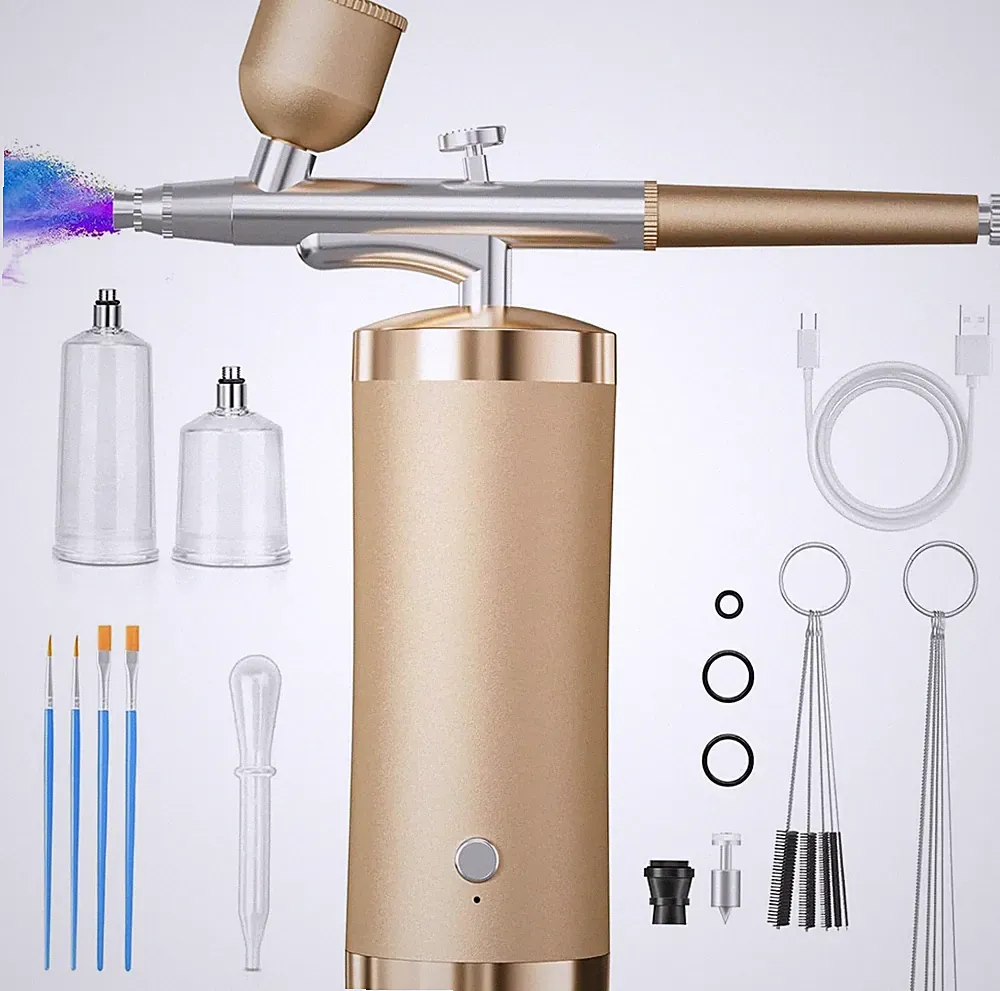 Cordless Airbrush Kit with Air Compressor 48PSI Rechargeable airbrush SprayerGun