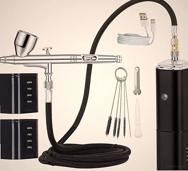 cordless Portable Airbrush kit with Compressor,Rechargeable and replaceable aut