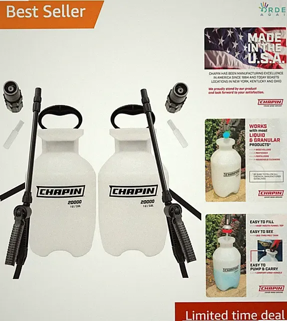 Garden Pump Sprayer 1 Gallon Hand Pressurized Multi-Purpose Watering