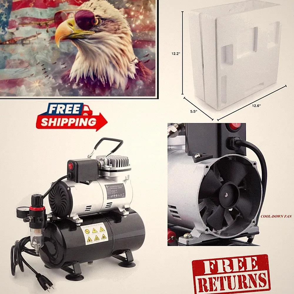 Lightweight & Compact Oil-Free Airbrush Compressor with Pressure Control - 5.2kg