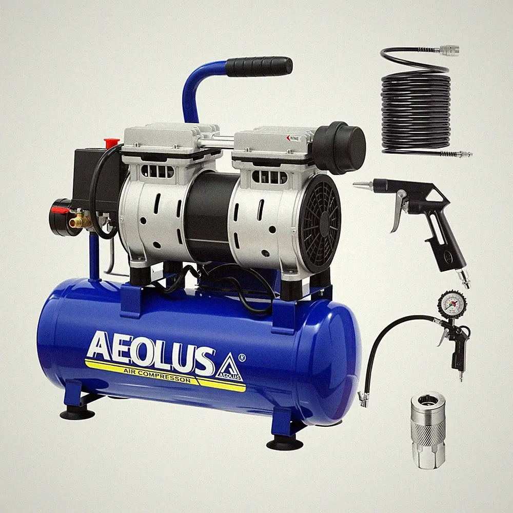 Ultra Quiet Air Compressor, 65dB, Oil-Free, Quick Couplers,115PSI, Portable E...